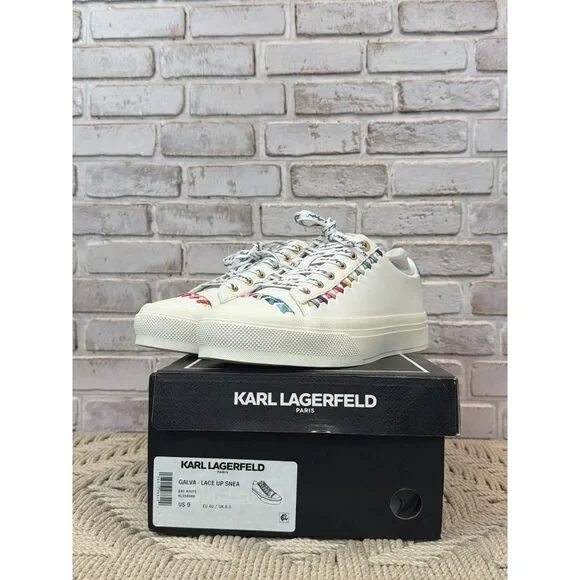 Karl Lagerfeld Sneakers – White Multi, Size 9 – Like New Condition - Picture 1 of 6